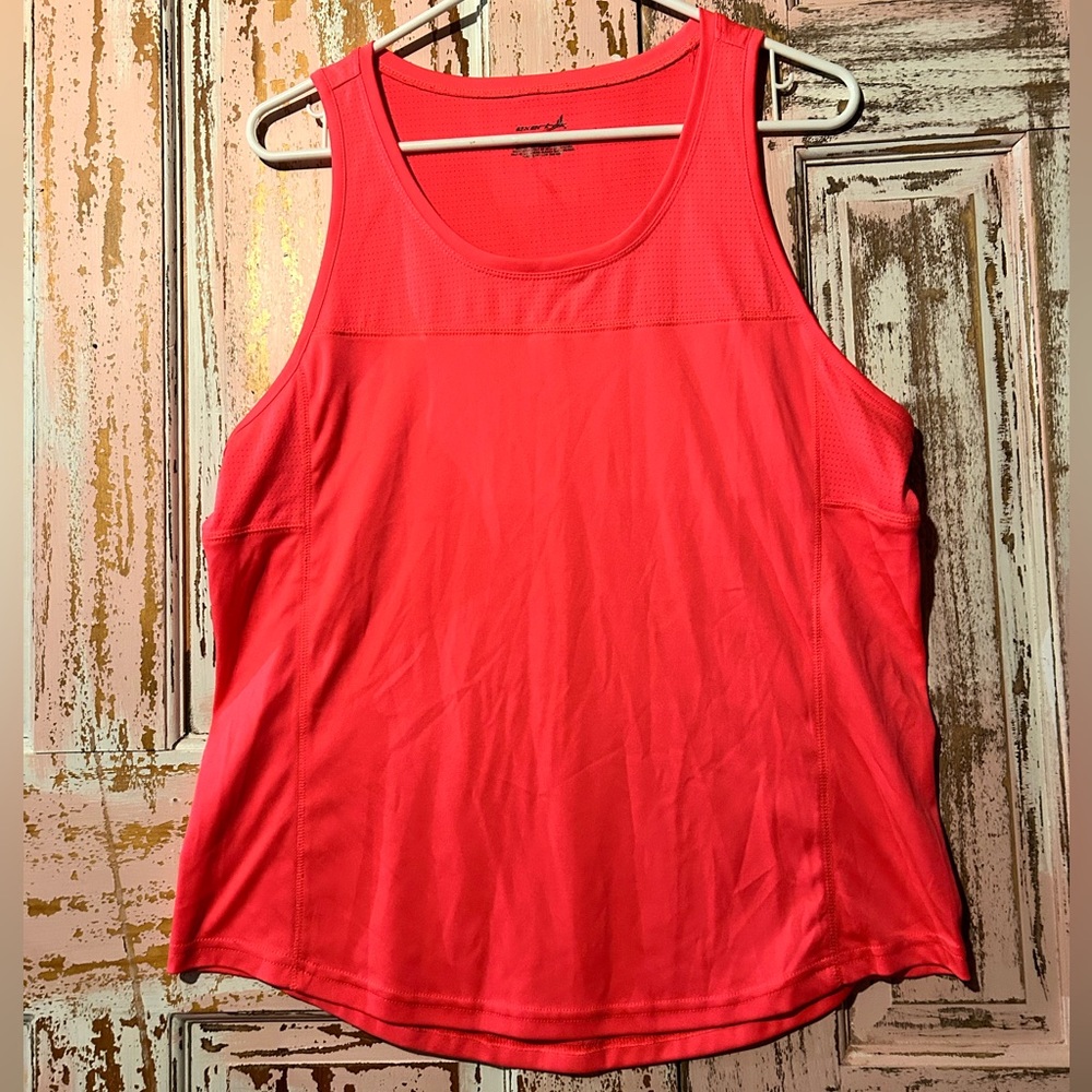 exertek woman’s Coral-Pink Performance Mesh Tank Top size large